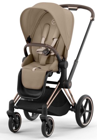 Cybex Коляска 2 в 1 Priam IV Rosegold / цвет Cozy Beige (бежевый, рама розовое золото)