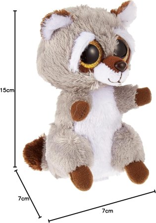TY Мягкая игрушка Beanie Boo's Енот Racoon / цвет серый, коричневый