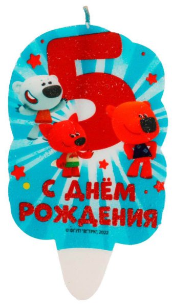 Чудо-праздник Свеча для торта со стикером «Ми-ми-мишки»
