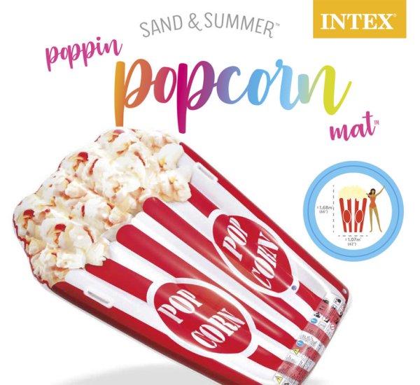 Intex надувной плотик попкорн / цвет желтый, красный
