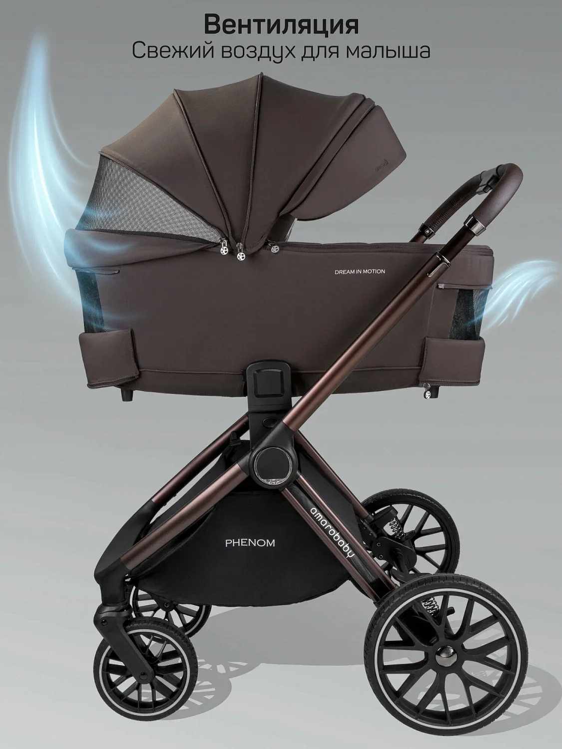 Коляска 2 в 1 с термолюлькой Amarobaby Phenom
