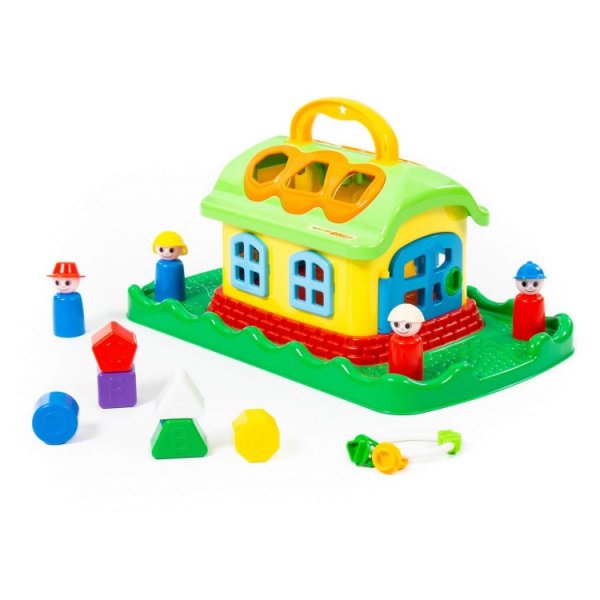 Полесье сортер "сказочный домик на лужайке" (в сетке)