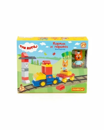 Конструктор "Макси" - "Три кота. Коржик и паровоз" (29 элементов) (в коробке)
