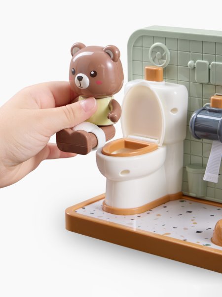 Игрушечный набор ванная Happy Baby HAPPY BATHROOM, игрушки для девочек и мальчиков, игровой набор с медвежонком