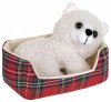 ABtoys Мягкая игрушка "Щенок белого арктического шпица в корзинке", 18 см