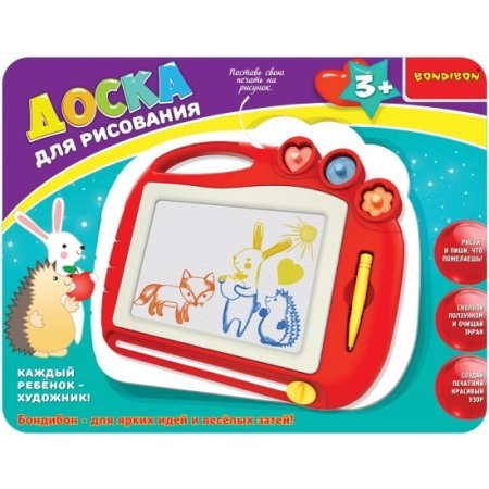 (м.) Доска для рисования со стилусом и 3 печатями, Bondibon, BOX 31x26x3,3 см, панда, арт.CJ6005E1.