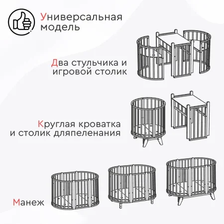 Tomix Детская кровать-трансформер Bella / цвет белый