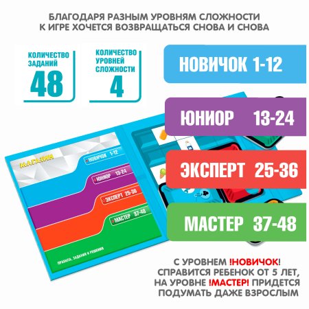 Bondibon Магнитная логическая игра для путешествий Магазин / цвет голубой, белый