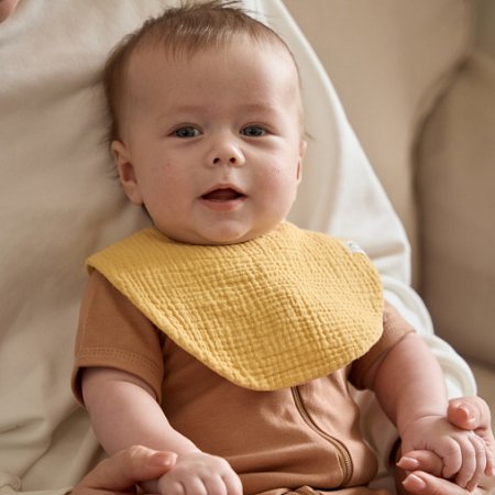 Слюнявчики муслиновые BUBA KIDS, 3 шт., Утка-мандаринка/Горчица/Сливочный
