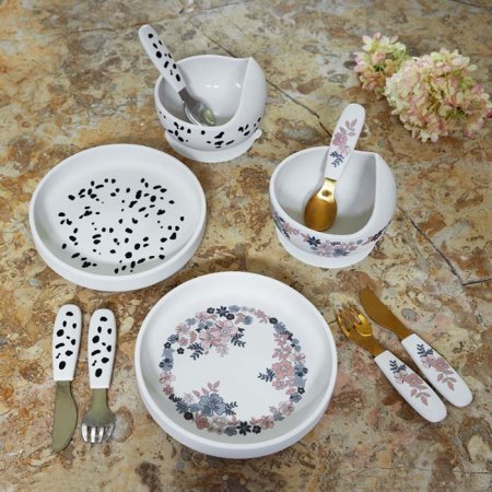 Elodie Набор посуды: миска, ложка Dalmatian Dots