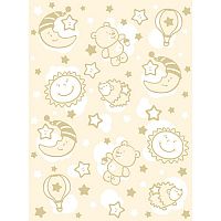 Одеяло байковое Baby Nice "Звездная ночь",100% хлопок, 85х115 см, бежевый