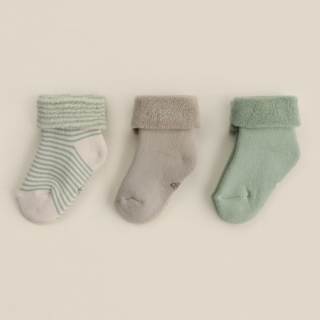 Носки махровые 3 пары SL HOME,молочный / оливковый