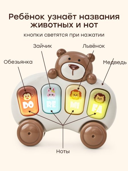 331979, Игрушка медвежонок пианино TEDDY MELODY «ТЕДДИ МЕЛОДИ» (beige) beige