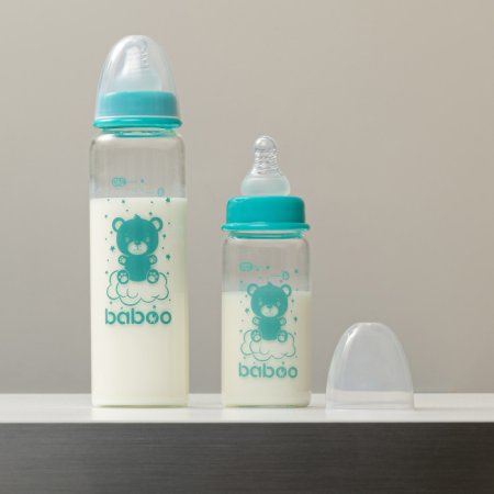 Baboo Бутылочка стеклянная с соской, 120 мл