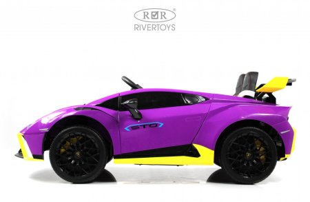 E888EE Электромобиль Lamborghini Huracán STO (Желто-фиолетовый)