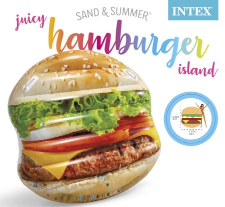 Intex надувной плотик гамбургер / разноцветный