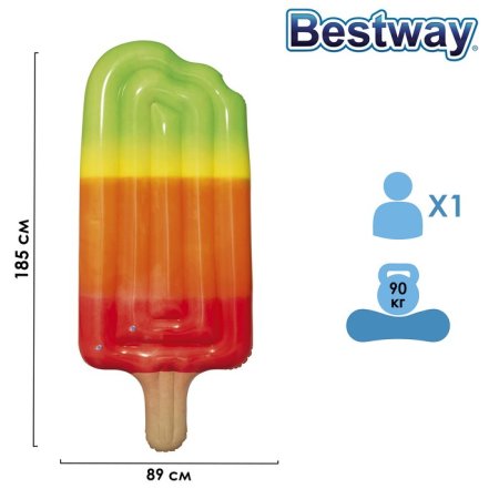 Bestway Матрас для плавания Фруктовый лёд 43161 / цвет зеленый, оранжевый