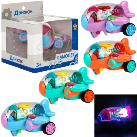 1Toy Интерактивная игрушка Движок Самолет прозрачный со световыми и звуковыми эффектами / цвет в ассортименте