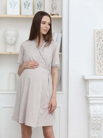 Hunny mammy Комплект женский для беременных и кормящих 1-НМК / размер 170,176- 92-98 / цвет бежевый меланж