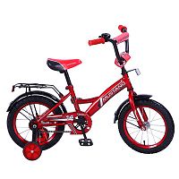 Велосипед детский 14" Mustang GW-ТИП / страховочные колеса / звонок / красный + черный					
