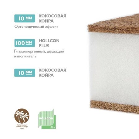 Матрас в кроватку EcoSoft / 60х119х12