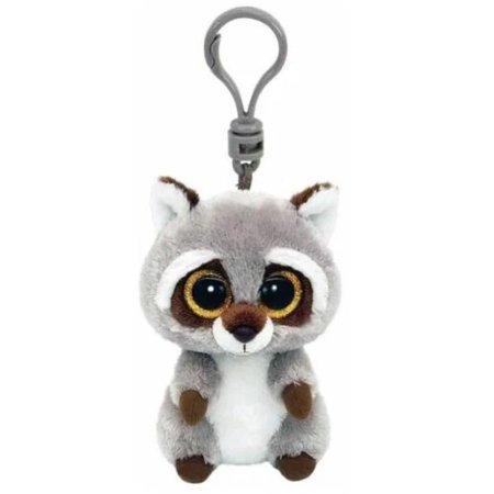 TY Мягкая игрушка-брелок Beanie Boo's Енот Oakie / цвет серый, коричневый