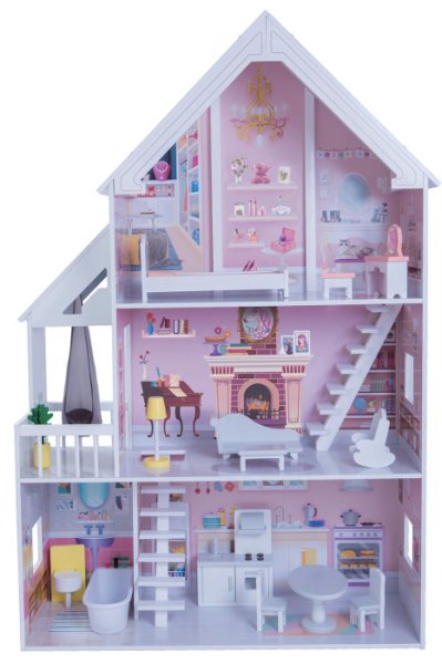 Paremo Деревянный кукольный домик Стейси Авенью, с мебелью, 15 предметов