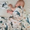 Adam Stork Пеленка муслиновая Marine Life / цвет белый, синий