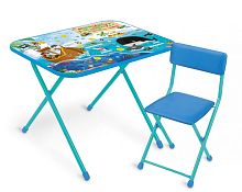 НИКА Наборы складной мебели (стол+стул) с Пиратами / цвет голубой					
