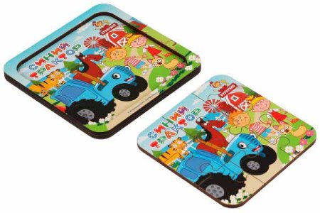 Буратино Деревянная игрушка-пазл «Синий Трактор»