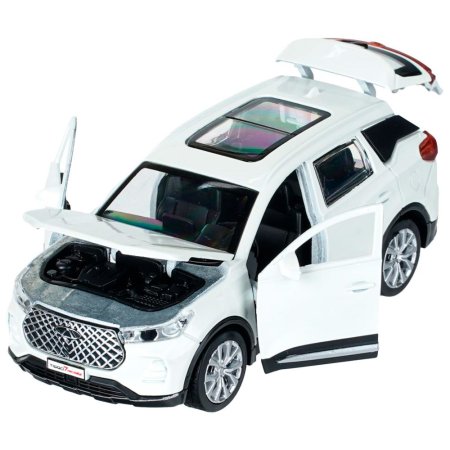 Машина металл chery tiggo 7 pro max 12см, двери, кап, баг, инер, белый, кор. Технопарк415035