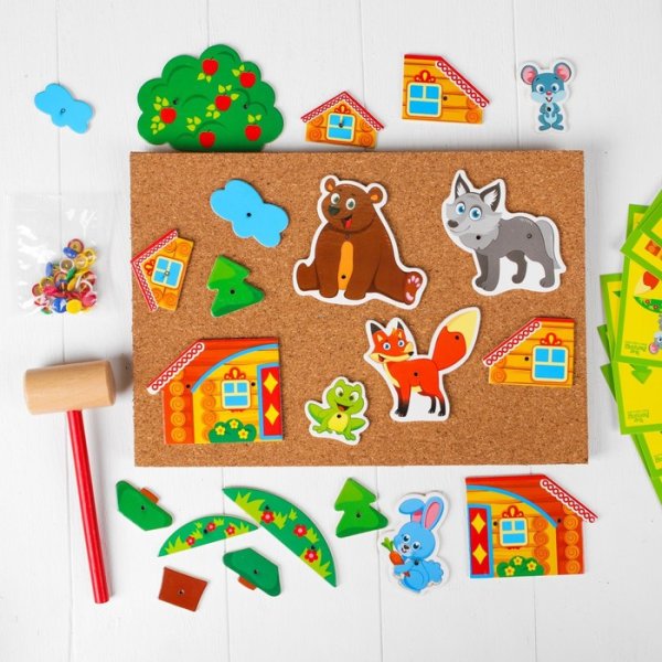 Лесная мастерская Набор для труда с молоточком Теремок / разноцветный