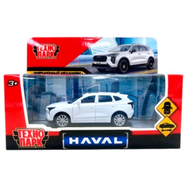 Машина металл haval jolion 10,5 см, двери, инерц. белый, кор. Технопарк 414557