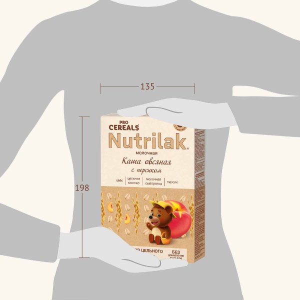 Nutrilak Premium Procereals Молочная овсяная каша с персиком, с 5 месяцев, 200 г