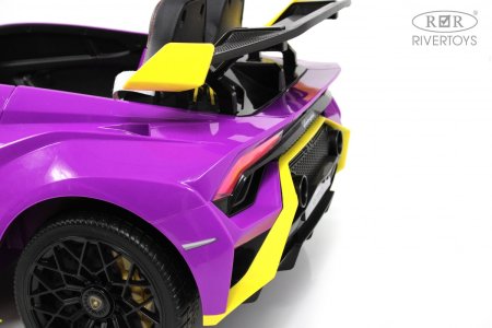 E888EE Электромобиль Lamborghini Huracán STO (Желто-фиолетовый)