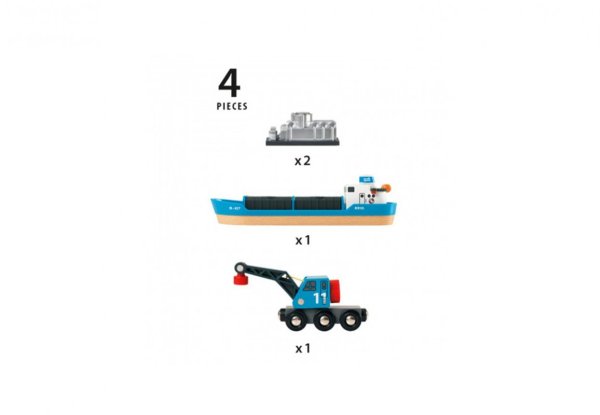 Brio Игровой набор Корабль с краном погрузчиком / 4 элемента