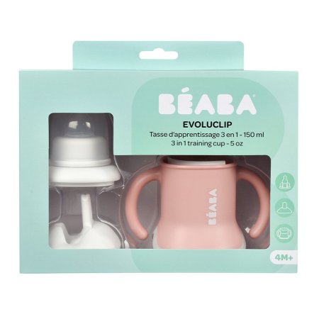 Beaba Поильник-чашка Training Cup 3 в 1 / цвет old pink