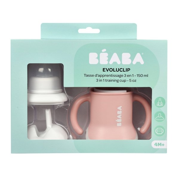 Beaba Поильник-чашка Training Cup 3 в 1 / цвет old pink