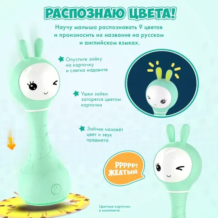 Музыкальная игрушка Умный зайка® alilo R1. Цвет: мятный.