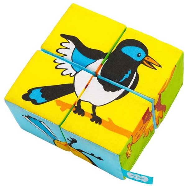 Мякиши Набор кубиков "Птицы", серия "Собери картинку"