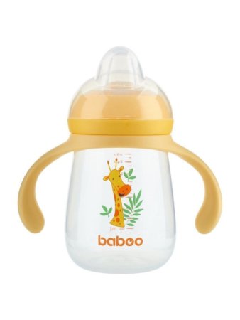 Baboo Поильник-непроливайка с силиконовым носиком Safari, 260 мл / цвет желтый
