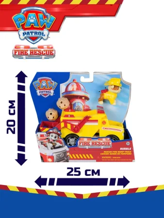 Paw Patrol (Щенячий патруль) Игровой набор Пожарные спасатели, машинка с фигуркой Крепыш 18 см