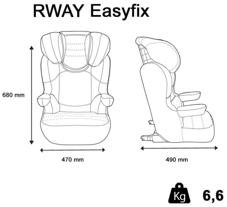 Nania Детское автокресло Rway Easyfix Racing Luxe / цвет Grey