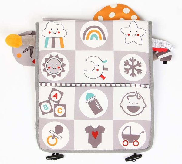 Крошка Я Развивающий коврик с книжкой - шуршалкой 3 в 1 «Зверята»