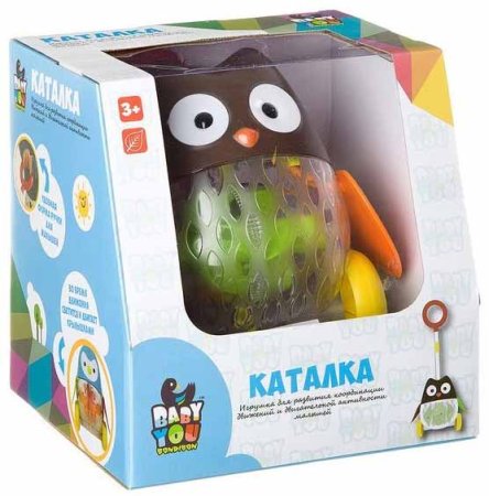 Bondibon Каталка-игрушка с ручкой "Сова"