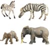 Masai Mara Игрушка серии "Мир диких животных" Семья зебр и семья слонов, 4 предмета
