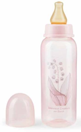 Happy Baby Бутылочка для кормления с латексной соской, 250 мл / цвет may-lily (розовый)