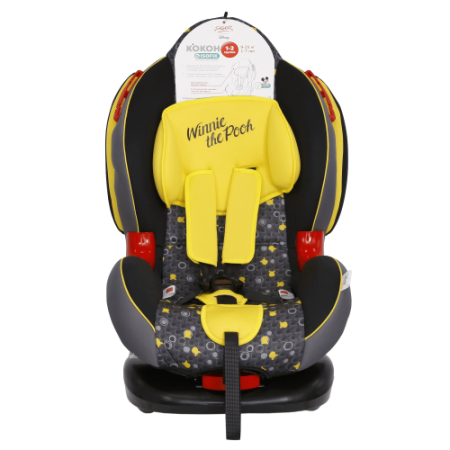 Siger Автокресло детское Кокон ISOFIX, серия Disney / цвет Винни Пух кружки, желтый