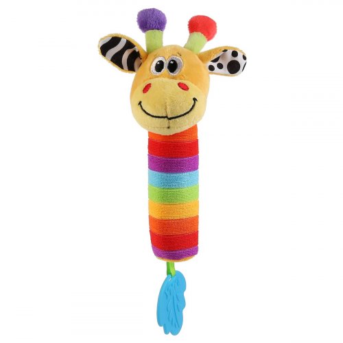 Умка Текстильная игрушка погремушка-пищалка Жираф 300202 / цвет бежевый
