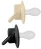 Paomma Набор силиконовых пустышек, 6-18 месяцев / цвет Almond milk, Black (молочный, черный)
